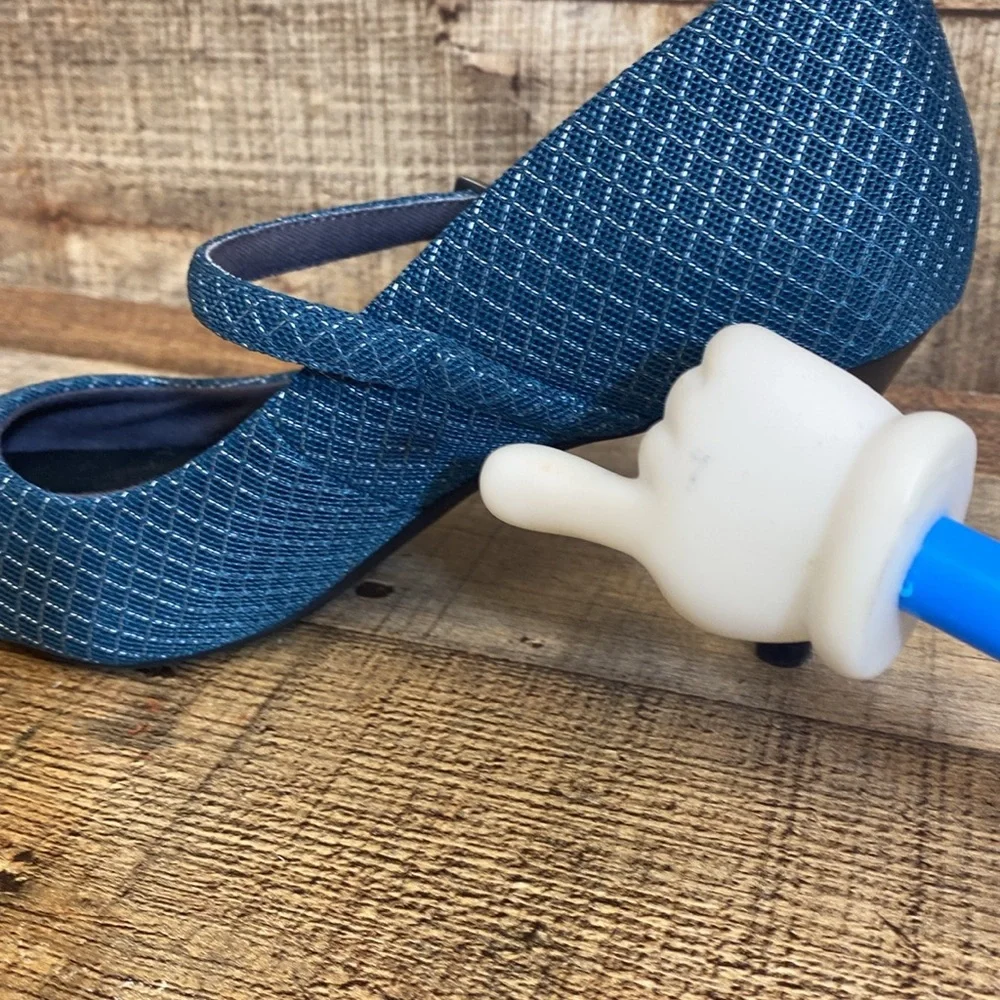 Betabrand Mile Marker Mary Jane Pumps‎ Heels Womens 7.5 Blue Pointed Toe Office